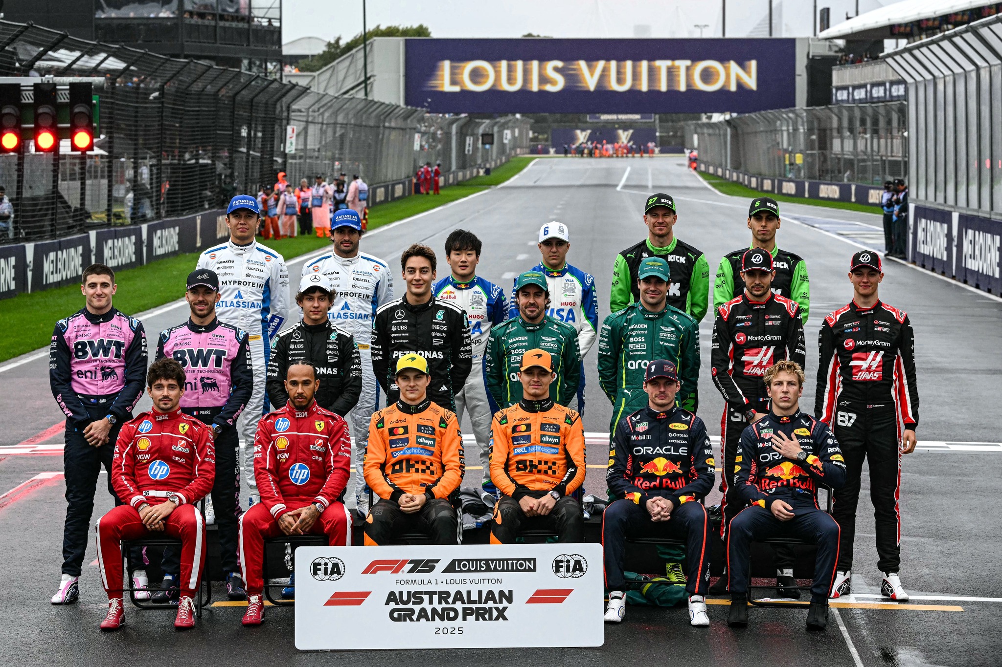 Formula 1 driver grid collage